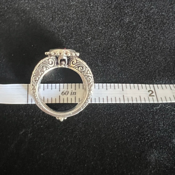 Regal Barbara Bixby Cushion Cut Garnet 925/18k Gold Ring - Picture 7 of 15